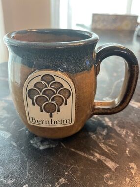Bernheim Ceramic Coffee Mug in Brown and Blue glaze